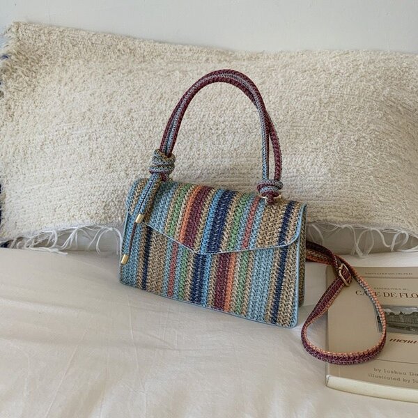 Sac à main en paille tressée