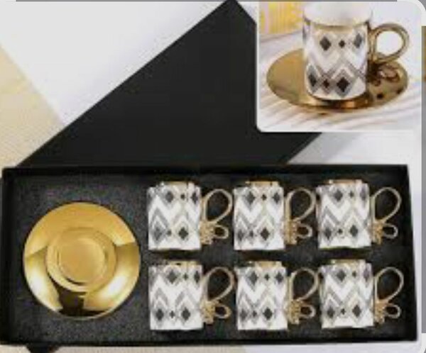 Ensemble de Tasses à Café Or