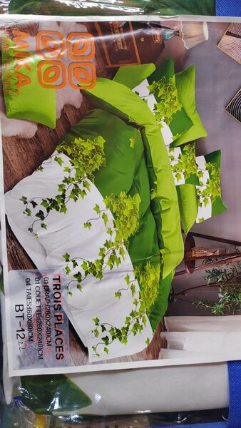 Parure de lit verte 3 pièces