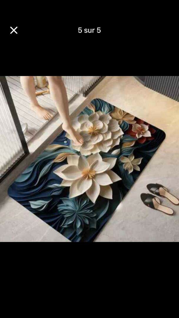 Tapis de Bain Fleur Art