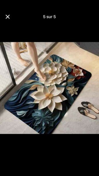 Tapis de Bain Fleur Art