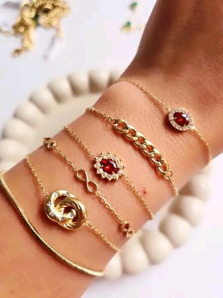 Ensemble de 5 bracelets en or