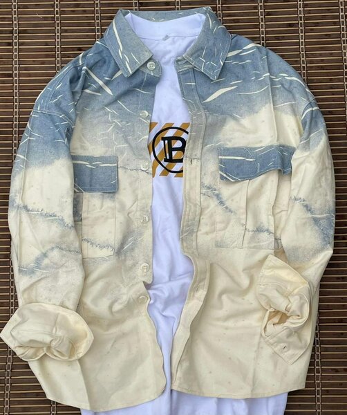 Chemise en denim délavé