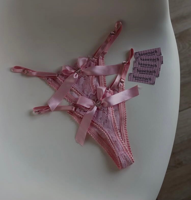 String Sexy Dentelle Rose