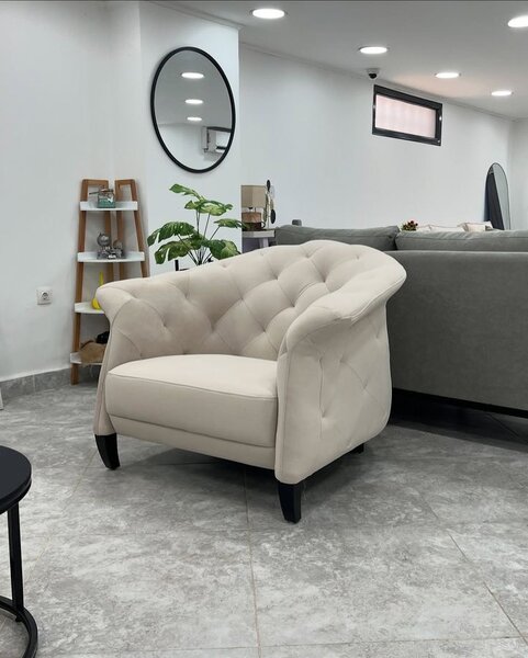 Canapé élégant en velours crème