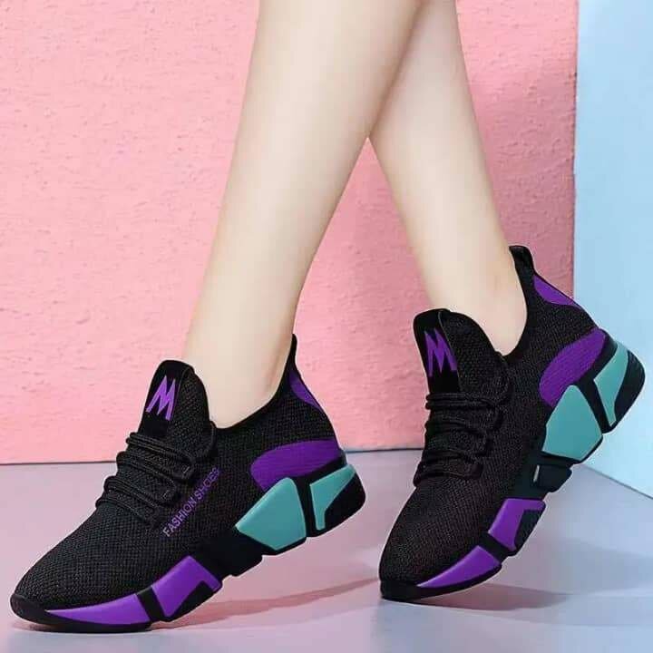Chaussures Sneakers Noires Colorées