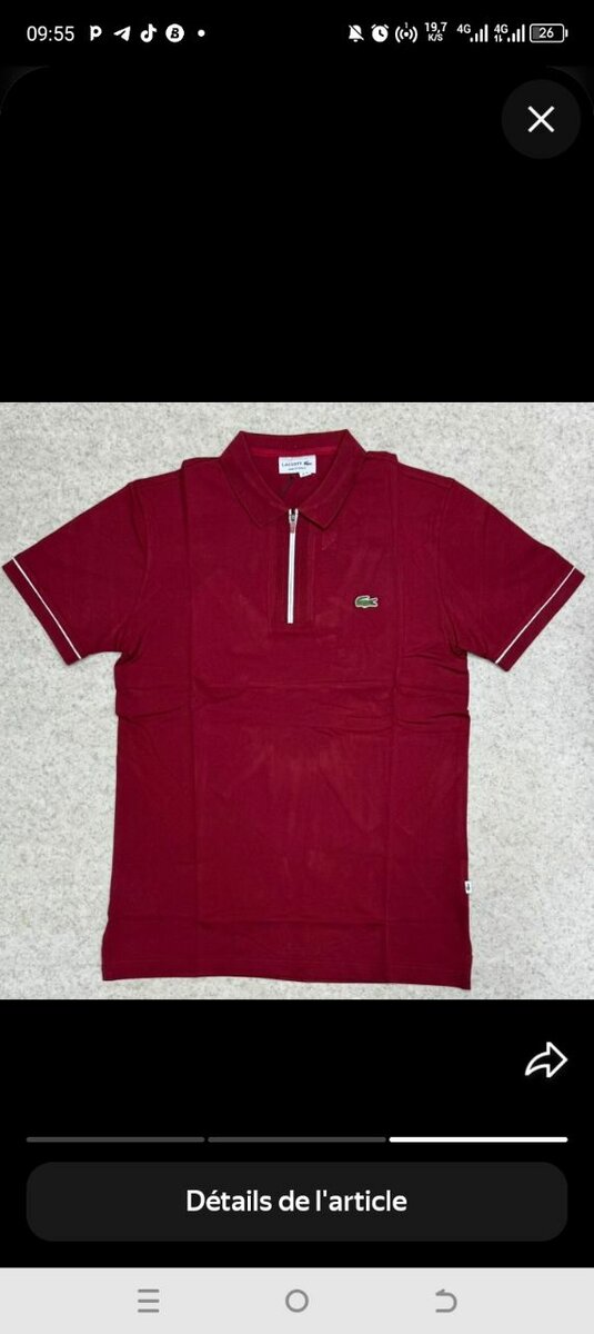 Polo rouge élégant homme