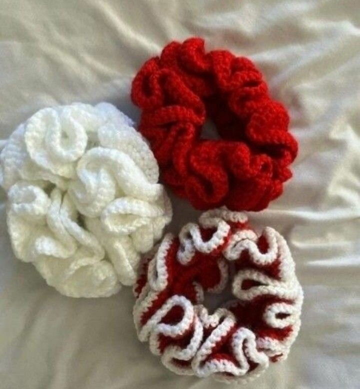 Chouchou en crochet coloré