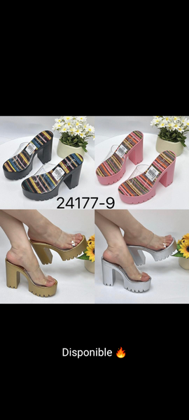 Sandales à talons blocs colorés