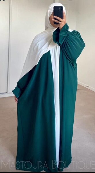 Abaya élégante deux tons