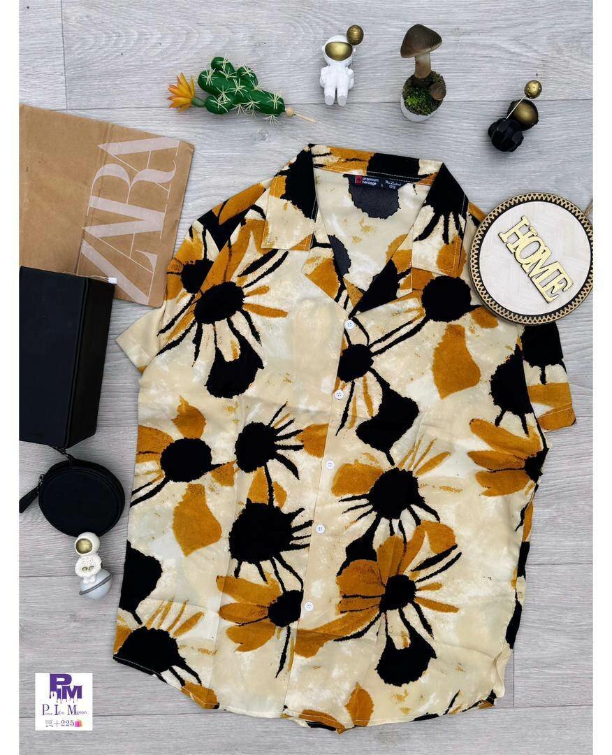 Chemise estivale imprimée fleurie