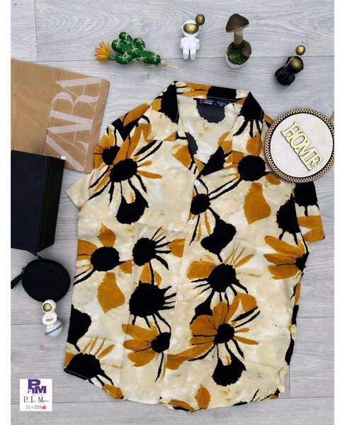 Chemise estivale imprimée fleurie