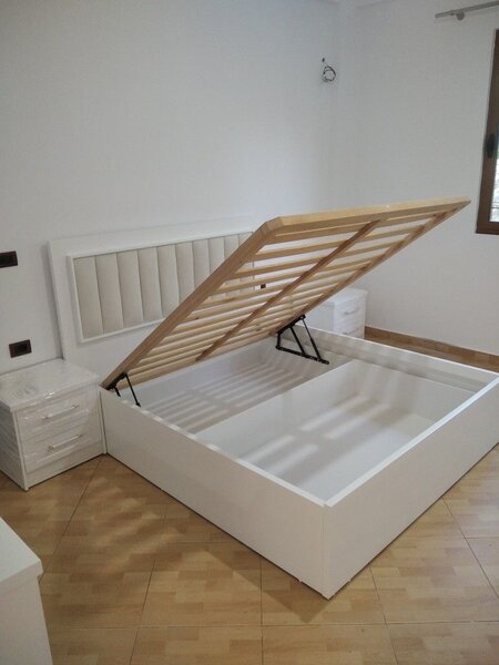 Lit coffre moderne blanc