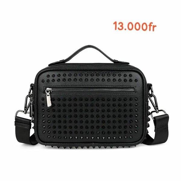 Sac à main noir perforé pour femme