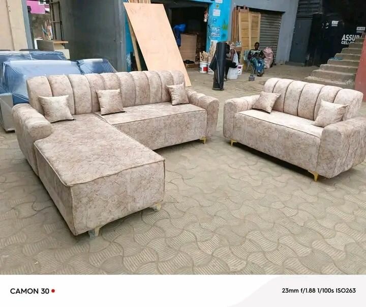 Canapé d'angle moderne beige