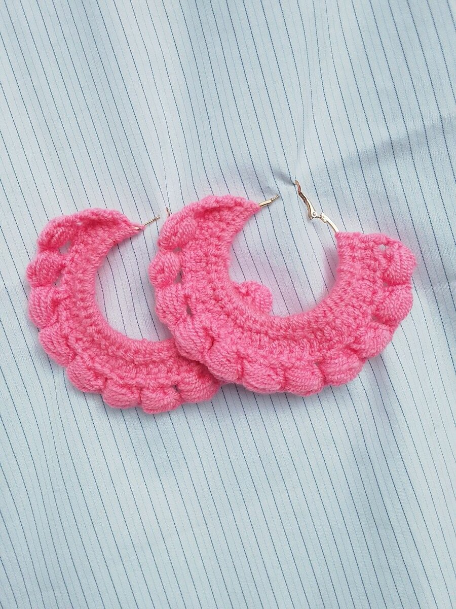 Handmade Crochet Hoop Earrings