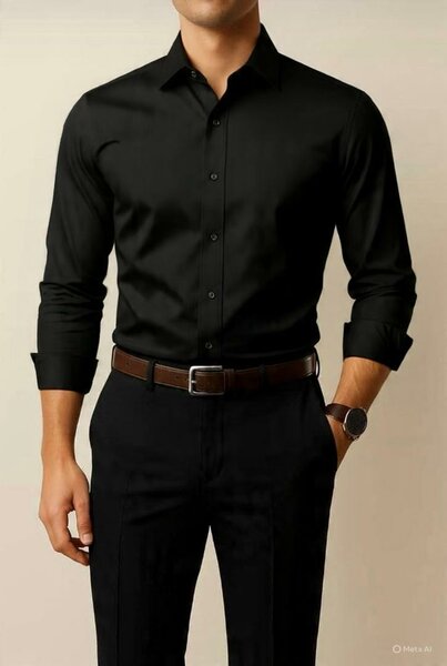 Chemise noire élégante homme