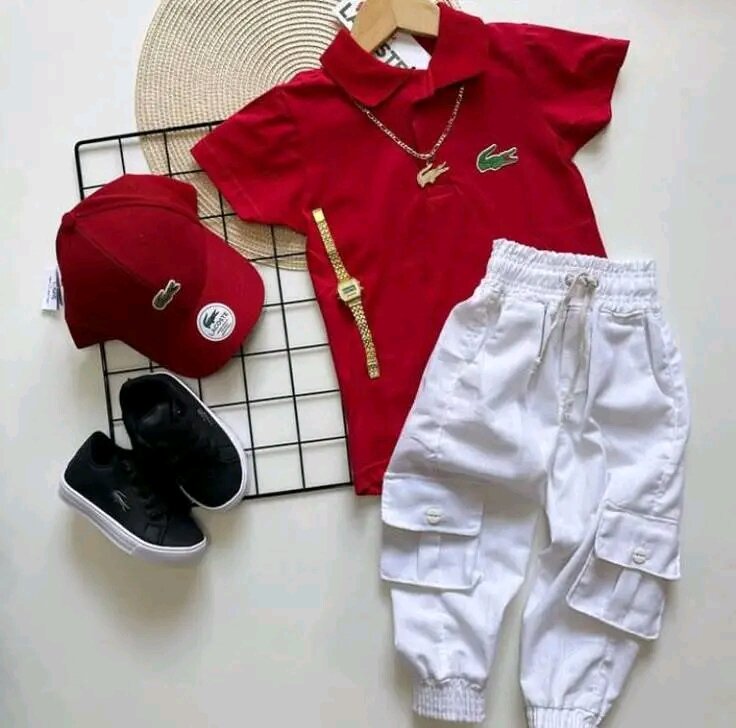Ensemble enfant rouge et blanc