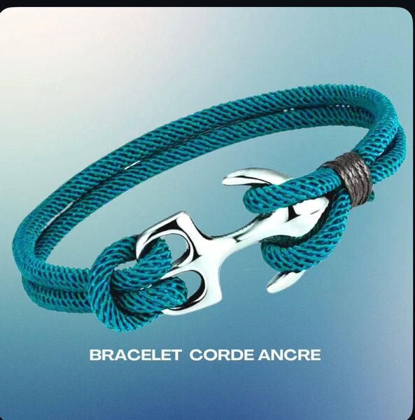 Bracelet corde ancre élégant