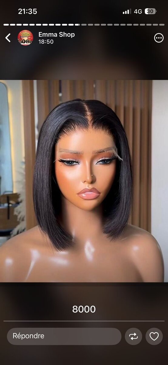 Perruque en dentelle ondulée