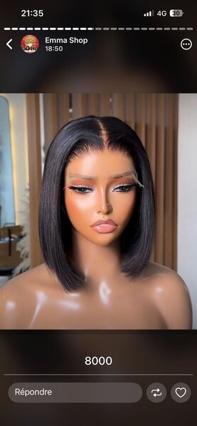 Perruque en dentelle ondulée