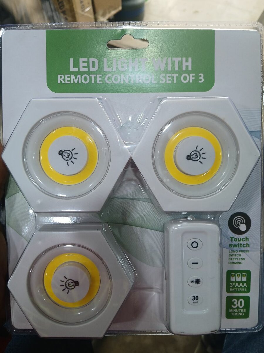 Set de 3 lampes LED télécommandées