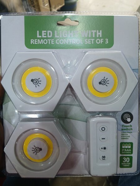 Set de 3 lampes LED télécommandées
