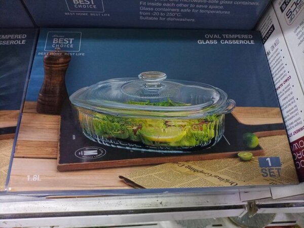 Cocotte en verre ovale 1.8L