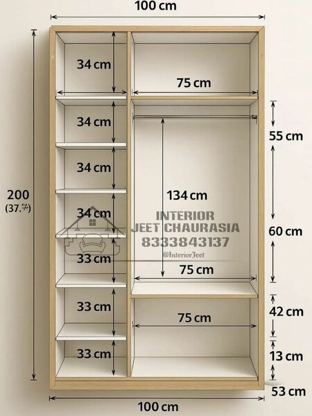 Armoire penderie moderne 200cm