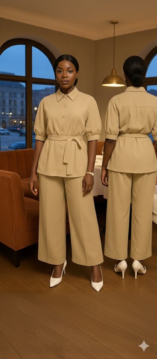 Ensemble élégance beige femme