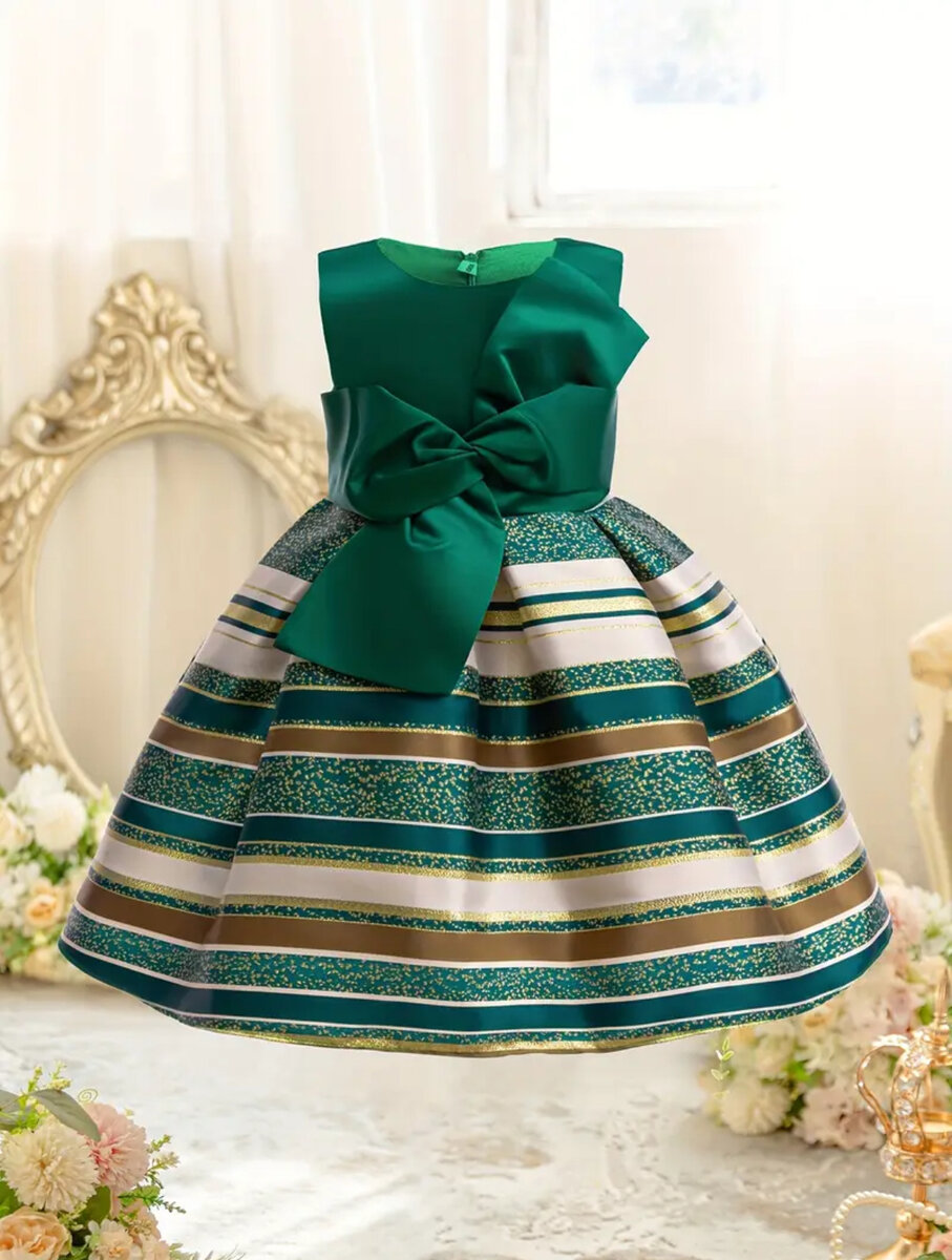 Robe Fille Cérémonie Rayée