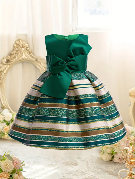 Robe Fille Cérémonie Rayée