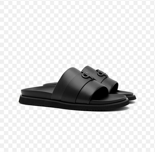 Sandales en cuir noir luxe