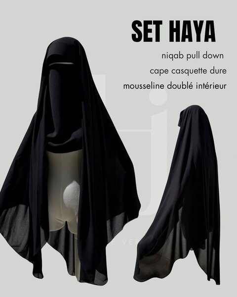 Niqab Haya avec Cape - Tissu Doux