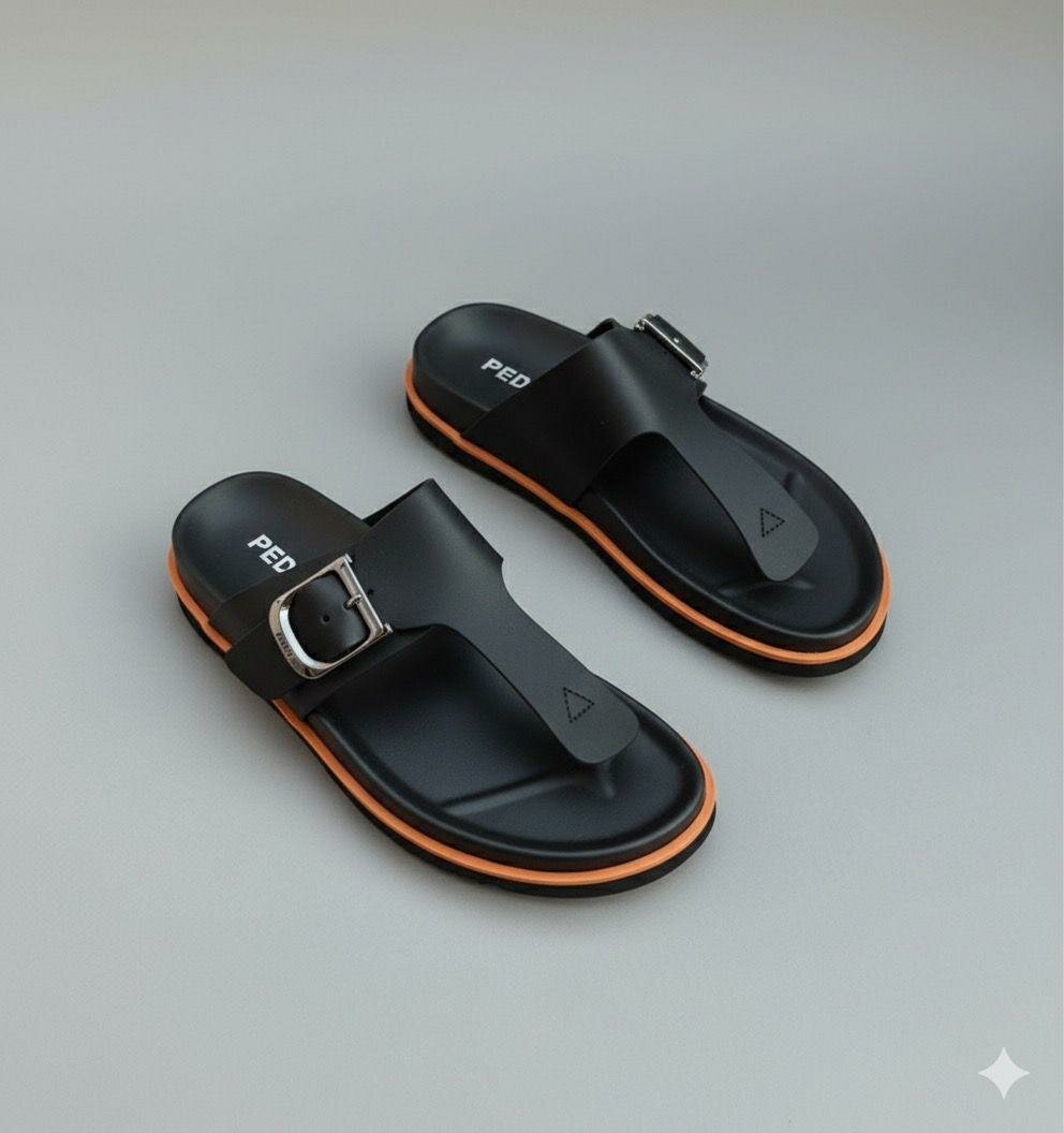 Sandales élégantes noires homme