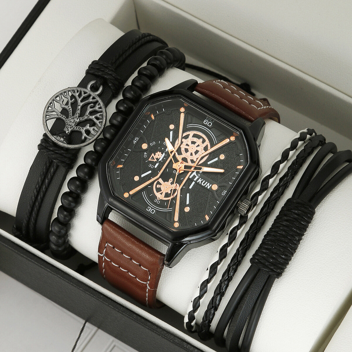 Montre Chronographe Homme + Bracelets