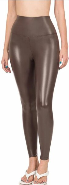 Leggings en simili-cuir taille haute
