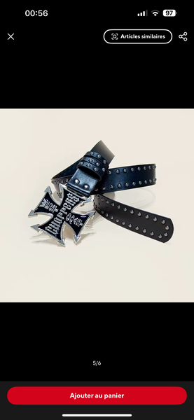 Ceinture rock en cuir cloutée