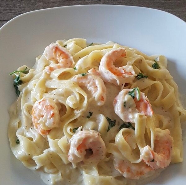 Tagliatelle crémeuse crevettes