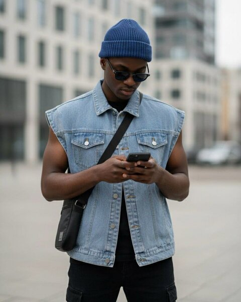 Veste en denim tendance homme