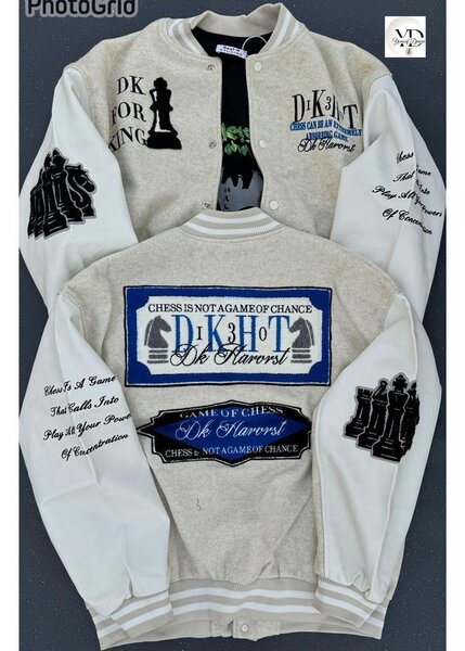 Veste de baseball Dk3Hot à motifs d'échecs