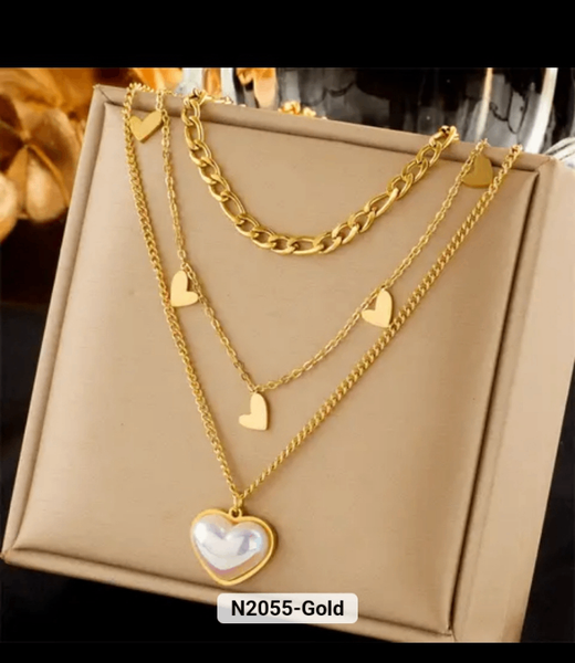 Collier Cœur Doré Épaisseur