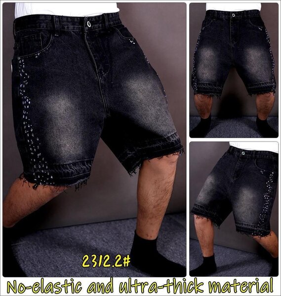Shorts jeans homme noir épaisses et robustes