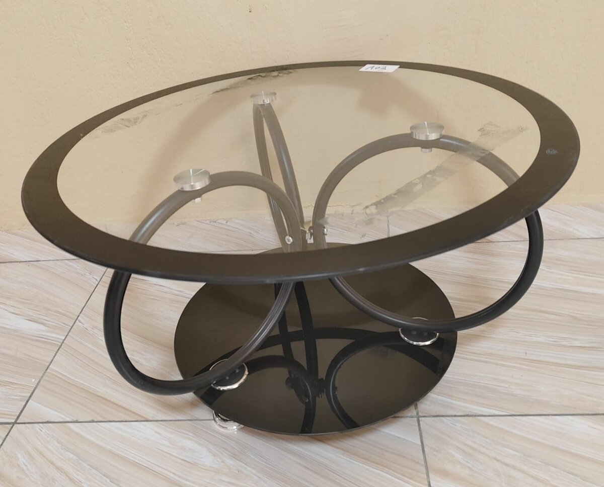 TABLE BASSE RONDE B/N