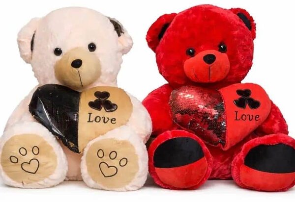 Nounours Rouge Cœur Paillettes