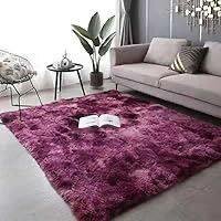 Tapis moelleux violet salon