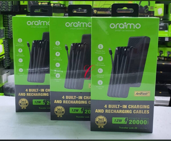 Oraimo Power Bank 20000mAh avec 4 Câbles