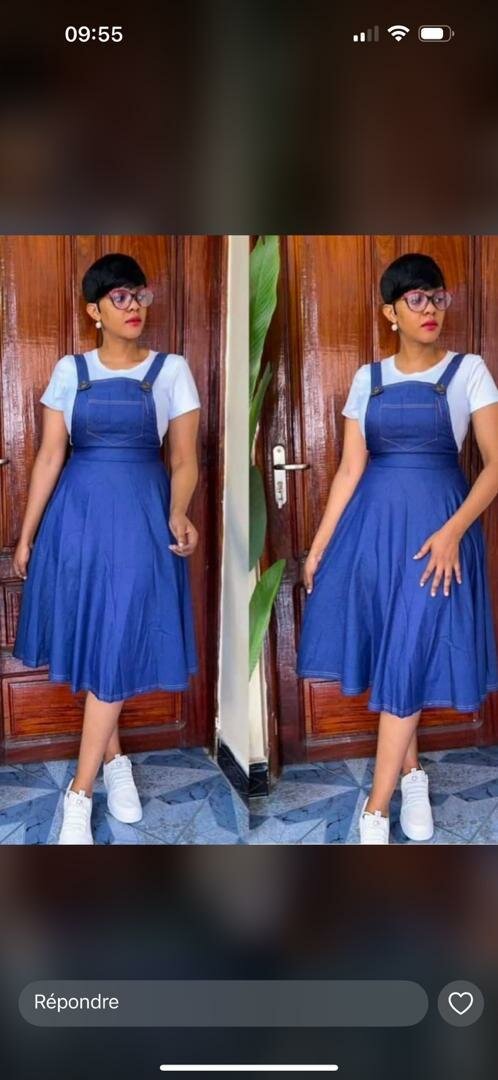 Robe élégante longue bleue