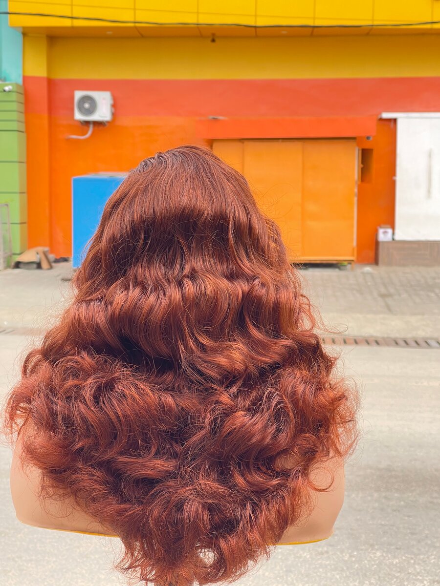 Auburn Wavy Lace Front Wig