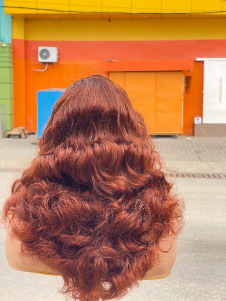 Auburn Wavy Lace Front Wig